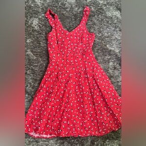 Disney Red Dress with Minnie Mouse Floral Accents